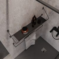 Полка-вешалка Niagara Nova (90 см) черный матовый,1 место арт-NG9020B — фото 4, Полки для ванной и душа