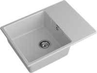 GRANFEST Мойка URBAN 668L 1-чаша+крыло 680*490мм серый арт.GF-UR- 668L серый — фото 1, Кухонные мойки