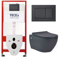 КОМПЛЕКТ TECE + beWash: 9400414 Инсталляция для подвесного унитаза TECE + Bogen Унитаз подвесной безободковый с форсункой биде со встроенным смесителем горячей и холодной воды с быстросъёмным сиденьем микролифт 88343670 арт-TC414343670 — фото 2, Комплекты унитаз + инсталляция