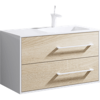 Подвесная правая тумба с двумя ящиками с умывальником из литьевого мрамора. арт-Mai.01.09/R — фото 6, Тумбы с раковиной