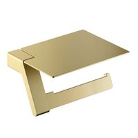 Бумагодержатель с полкой для телефона Timo Selene 17043/17 золото матовое — фото 1, Держатели туалетной бумаги