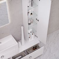 Товар: Подвесной универсальный пенал левый/правый в белом глянцевом цвете. арт-Inf.05.35 - фото 2 Подвесной универсальный пенал левый/правый в белом глянцевом цвете. арт-Inf.05.35 — фото 2, Пеналы для ванной комнаты