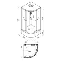 ДК Грэй 90*90 В (7 мест+сифон D50) арт-Щ0000066463 — фото 2, Душевые кабины