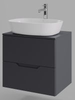 Orange Line Li-60TugMDF+B08-500W тумба с раковиной подвесная 60 см, графит/белый Li-60TugMDF+B08-500W — фото 5, Тумбы с раковиной