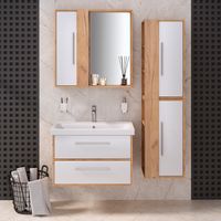 Зеркальный шкаф MELBOURNE 80 /универсальный/дуб/белый/ AQUA DE MARCO 1080WCMEL/V.2.0 — фото 9, Зеркальные шкафы в ванную