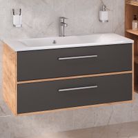 Тумба подвесная MELBOURNE 100 /дуб/серый/ AQUA DE MARCO 2100GCMEL/H/V.2.0 — фото 2, Тумбы под раковину