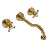 PRESTIGE См-ль д/раковины скрытого монтажа настенный, донный клапан "click-clack", бронза 31621 — фото 1, Смесители для раковины