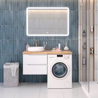 Тумба подвесная NORDIC 60 /правая/со столешницей из массива 122 см под накладную раковину /AQUA DE MARCO 5060CNOR122/H/R — фото 11, Тумбы под раковину