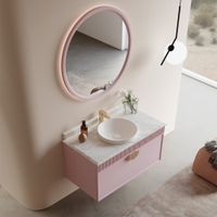 Товар: Тумба с раковиной ORKA Molino 100 подвесная, розовый матовый, 2 ручки в комплекте золото и хром 5004613 - фото 3 Тумба с раковиной ORKA Molino 100 подвесная, розовый матовый, 2 ручки в комплекте золото и хром 5004613 — фото 3, Тумбы с раковиной