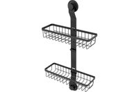 Двухъярусная прямая полка, проволока стальная, черный матовый, Easy, Milardo, арт-EAS0WS2M44 — фото 1, Полки для ванной и душа