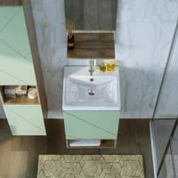 Товар: Комплект мебели для ванной Бриклаер КРИСТАЛЛ 50ZF, фисташковый/дуб гранж песочный - фото 9 Комплект мебели для ванной Бриклаер КРИСТАЛЛ 50ZF, фисташковый/дуб гранж песочный — фото 9, Комплекты мебели для ванной