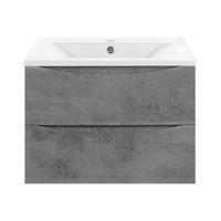 База под раковину Mia 600 подвесная, 2 выкатных ящика soft close, Beton арт-VMC-2MA600BT — фото 1, Тумбы под раковину