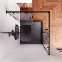 W84G-403-9090-BT Душевое ограждение Func Square Slide 90х90, черный, прозрачное — фото 2, Душевые кабины и ограждения