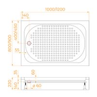 Душевой поддон прямоугольный RGW LUX/TN 90x100, белый, арт-16180290-21 — фото 9, Акриловые душевые поддоны