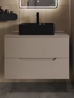 Orange Line тумба с раковиной подвесная 80 см, латте/черный арт-Li-80TuLMDF+B01-475MB — фото 3, Тумбы с раковиной