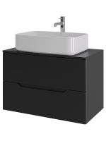 Orange Line тумба с раковиной подвесная 80 см, черный/белый арт-Li-80TubMDF+B07-600W — фото 6, Тумбы с раковиной