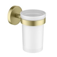 AQ4104BG ЕВРОПА стакан с держателем, шлиф. золото — фото 1, Стаканы для зубных щеток