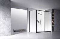 Душевой угол Veconi Rovigo RV-060B, 1900х1100х1950, черный, стекло прозрачное RV060B-190110-01-C5 — фото 2, Душевые уголки