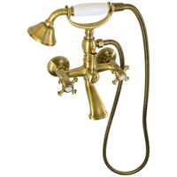 PRESTIGE См-ль д/ванны внешний плоский излив, золото 32449 — фото 1, Смеситель для ванны