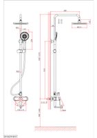 Душевая система D&K Bayern.Fürth , хром арт-DA1523701B18 — фото 3, Душевые стойки