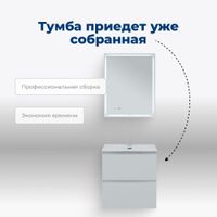 Тумба с раковиной Aquanet Джейн 60 цв.белый матовый (раковина Flat) арт-00332546 — фото 10, Тумбы с раковиной