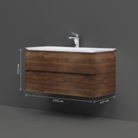 Sensation, База под раковину, подвесная, 100 см, ящики, орех, текстурированная, шт арт-M30FHX1002NF — фото 6, Тумбы под раковину