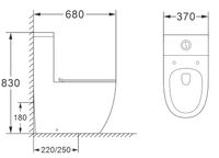 Унитаз-моноблок AZARIO MORANO 680x370х830 напольный, безободковый, в комплекте со смывным механизмом Geberit и сиденьем дюропласт микролифт арт-AZ-1001-G — фото 14, Напольные унитазы