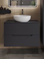 Orange Line тумба с раковиной подвесная 80 см, графит/белый арт-Li-80TugMDF+B07-420W — фото 3, Тумбы с раковиной