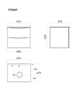 BOND Cube Тумба со столешницей подвесная белая матовая без раковины арт-T55605 — фото 11, Тумбы под раковину