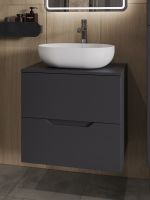 Orange Line Li-60TugMDF+B05-480W тумба с раковиной подвесная 60 см, графит/белый Li-60TugMDF+B05-480W — фото 5, Тумбы с раковиной