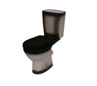 РИО Унитаз-компакт горизонт. вып., 2-х реж. арматура "Уклад", сид. полипр. "Уклад", черный, ROSA Вн УнЧ314 — фото 1, Напольные унитазы