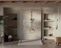 Душевая стойка с изливом, брашированное золото арт-VSFS-413BG — фото 2, Душевые стойки