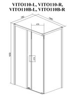 Душевой уголок Ceruttispa Vito 110x80 L профиль Хром стекло прозрачное — фото 7, Прямоугольные душевые уголки
