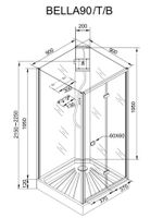 Кабина BELLA90B душевая без крыши Ceruttispa (90x90x215-225) — фото 6, Душевые кабины