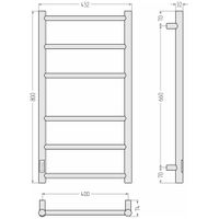 Полотенцесушитель электрический Стилье Формат 27 800х400 левый Матовый чёрный арт-31529-8040 — фото 4, Электрические полотенцесушители