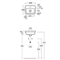 Раковина SIMAS EVOLUTION подвесная с одним отверстием цвет белый EVO13 — фото 2, Раковины подвесные