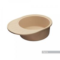 Мойка для кухни Чезана 568x437x191 мм,круглая с крылом, латте 1A711232CS260 — фото 2, Кухонные мойки