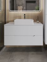 Orange Line Li-100TuwMDF+B04-500W тумба с раковиной подвесная 100 см, белый Li-100TuwMDF+B04-500W — фото 3, Тумбы с раковиной