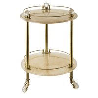 CRISTALIA Столик на колёсиках, H57xD40 см, стекло/бронза/Crystal 16786 — фото 1, Прочие аксессуары и комплектующие