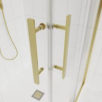 Товар: Душевой угол Veconi Evo 300 G, 1100х900x1950, золото брашинг, прозрачное стекло E3-G-11090-01-C9 - фото 2 Душевой угол Veconi Evo 300 G, 1100х900x1950, золото брашинг, прозрачное стекло E3-G-11090-01-C9 — фото 2, Прямоугольные душевые уголки