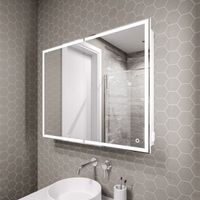 Шкаф-зеркало "МЕРКАДО-90 см" универсал. с LED подсветкой 209003 — фото 1, Зеркальные шкафы в ванную