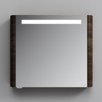 Sensation, зеркало, зеркальный шкаф, левый, 80 см, с подсветкой, орех, текстурированная арт-M30MCL0801NF — фото 1, Зеркальные шкафы в ванную