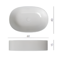 Раковина Scarabeo SKINNY накладная без перелива без отверстий цвет белый арт-5409 — фото 8, Раковины накладные