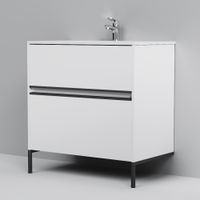 Sense, База под раковину, универсальная, 80 см, 2 ящика, цвет: белый глянец арт-M7BFUX0802WG — фото 4, Тумбы под раковину