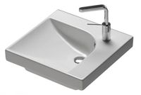 Раковина HATRIA GRANDANGOLO YXES01 подвесная или накладная с одним отверстием с переливом цвет белый — фото 1, Раковины подвесные