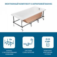 ФИДЖИ Ванна акриловая 160х75 см., без монтажного комплекта, САНТЕК арт-1WH501597 — фото 12, Акриловые ванны