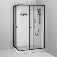 W94C-403-12090BT X-Joy кабина душевая прямоугольная, 120x90, профиль мат.черный, стекло прозрачное — фото 2, Душевые кабины