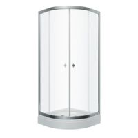 ДО "Альфа-Хром" 80х80, 1/4 круга, низ. подд. (2 места+сифонD90мм) арт-Щ0000049614 — фото 1, Душевые уголки четверть круга