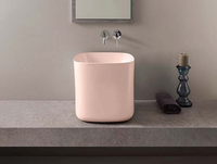 Товар: Раковина Scarabeo MOON накладная без перелива без отверстий цвет розовый матовый арт-5503 54 - фото 2 Раковина Scarabeo MOON накладная без перелива без отверстий цвет розовый матовый арт-5503 54 — фото 2, Раковины накладные