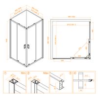 Душевой уголок RGW CL-34B 100x100, квадратный, профиль черный, стекло прозрачное, арт-32093400-14 — фото 8, Квадратные душевые уголки